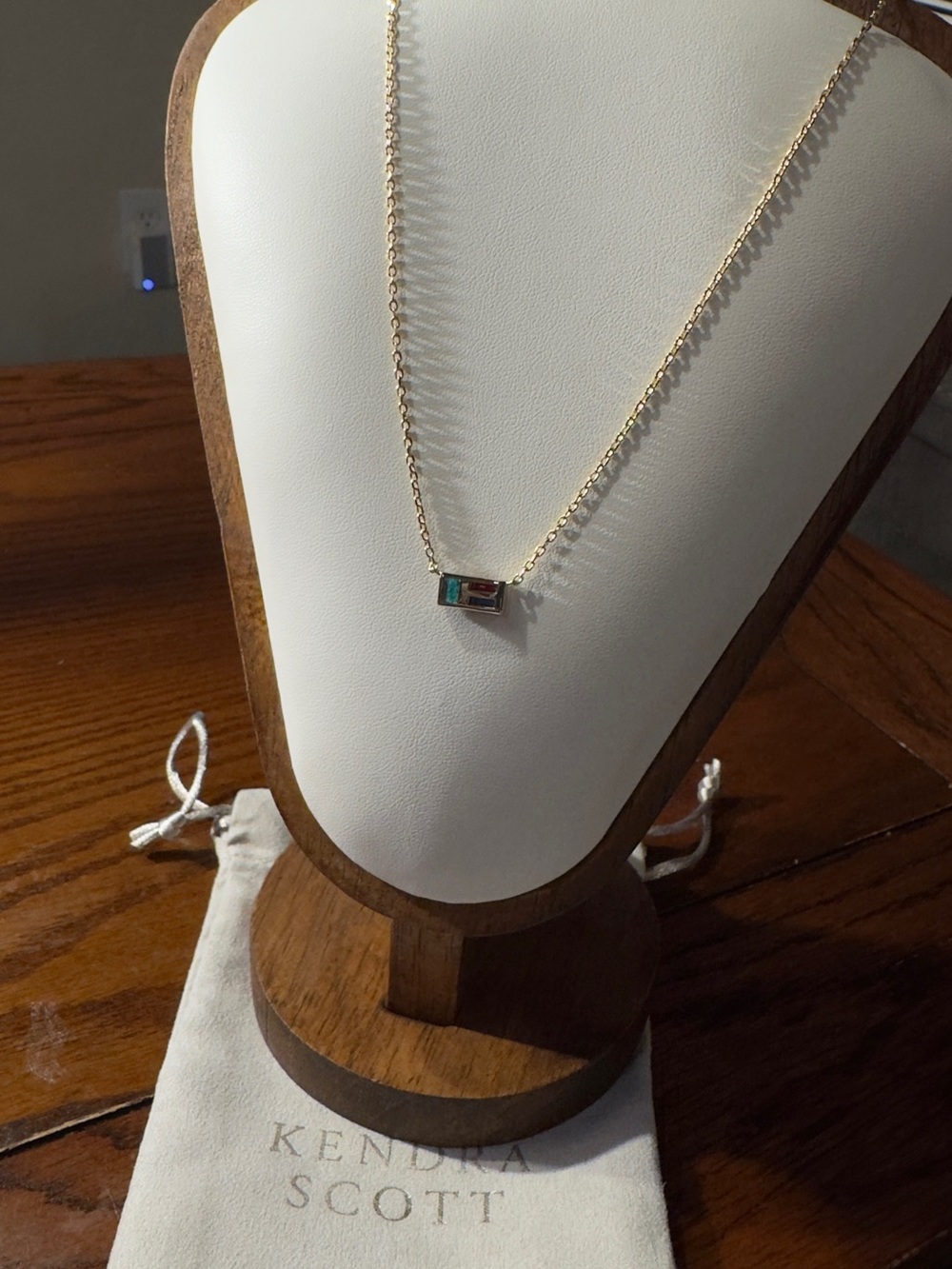 Kendra Scott Jamie Gold Necklace with Turquoise and Red Accent